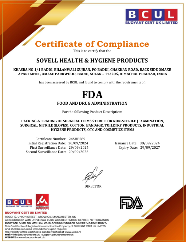 FDA Compliance Certificate
